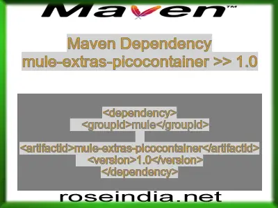 Maven dependency of mule-extras-picocontainer version 1.0