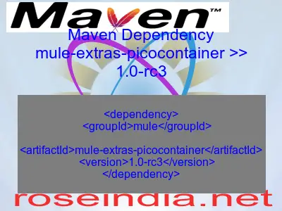 Maven dependency of mule-extras-picocontainer version 1.0-rc3