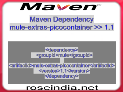 Maven dependency of mule-extras-picocontainer version 1.1