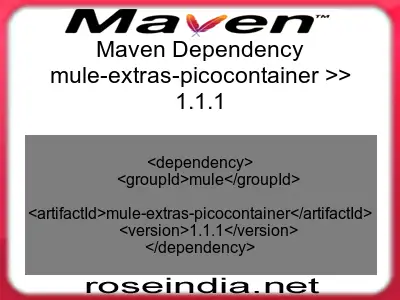 Maven dependency of mule-extras-picocontainer version 1.1.1