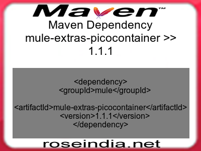 Maven dependency of mule-extras-picocontainer version 1.1.1