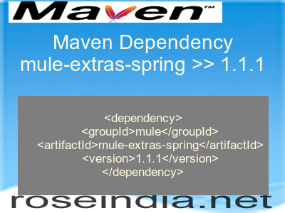 Maven dependency of mule-extras-spring version 1.1.1