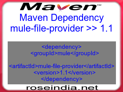 Maven dependency of mule-file-provider version 1.1