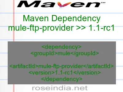 Maven dependency of mule-ftp-provider version 1.1-rc1