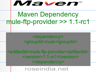 Maven dependency of mule-ftp-provider version 1.1-rc1