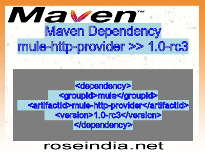 Maven dependency of mule-http-provider version 1.0-rc3
