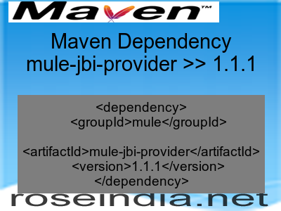 Maven dependency of mule-jbi-provider version 1.1.1