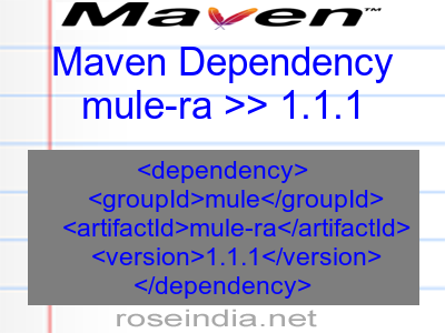 Maven dependency of mule-ra version 1.1.1