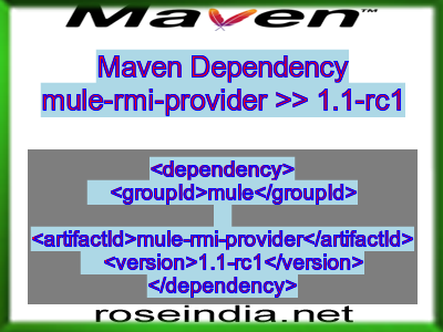Maven dependency of mule-rmi-provider version 1.1-rc1