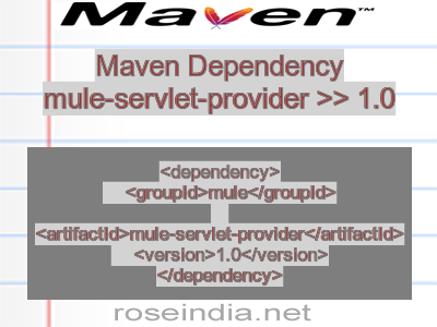 Maven dependency of mule-servlet-provider version 1.0