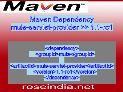 Maven dependency of mule-servlet-provider version 1.1-rc1