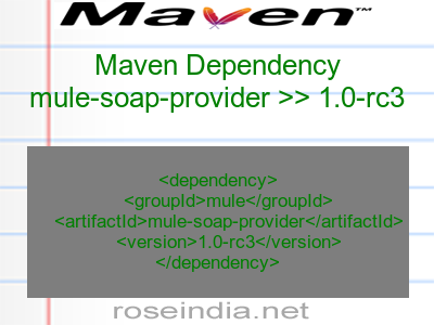 Maven dependency of mule-soap-provider version 1.0-rc3