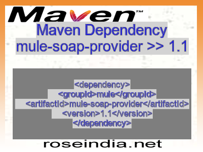 Maven dependency of mule-soap-provider version 1.1