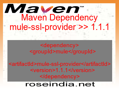 Maven dependency of mule-ssl-provider version 1.1.1