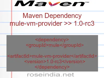 Maven dependency of mule-vm-provider version 1.0-rc3
