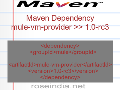 Maven dependency of mule-vm-provider version 1.0-rc3