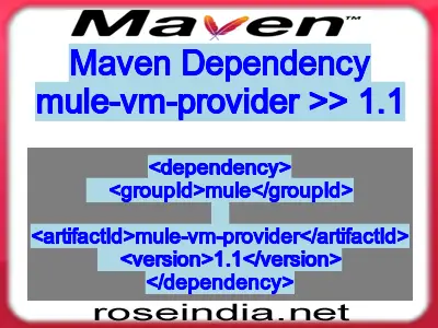 Maven dependency of mule-vm-provider version 1.1