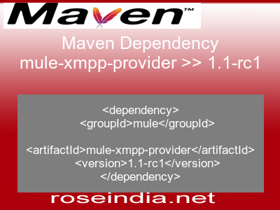 Maven dependency of mule-xmpp-provider version 1.1-rc1