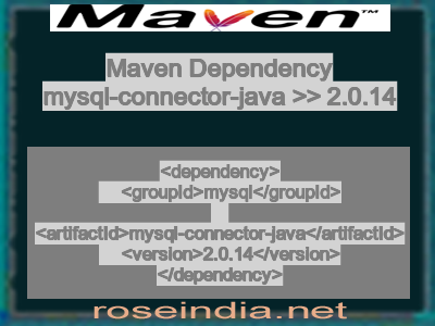 Maven dependency of mysql-connector-java version 2.0.14