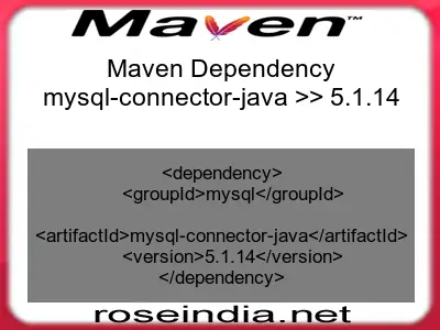 Maven dependency of mysql-connector-java version 5.1.14