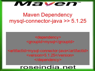 Maven dependency of mysql-connector-java version 5.1.25