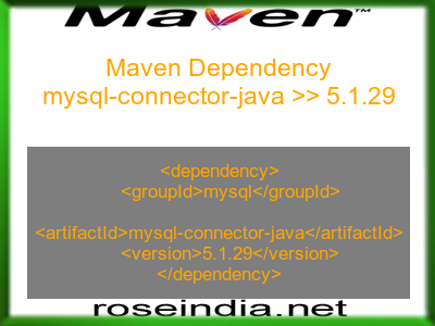 Maven dependency of mysql-connector-java version 5.1.29