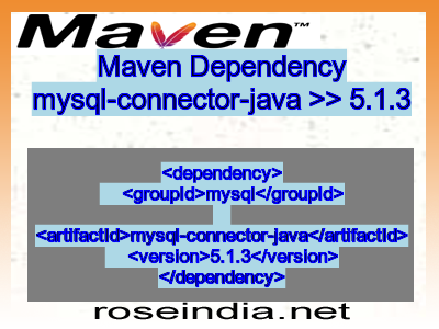 Maven dependency of mysql-connector-java version 5.1.3