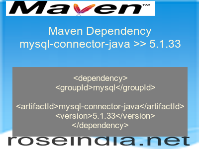 Maven dependency of mysql-connector-java version 5.1.33