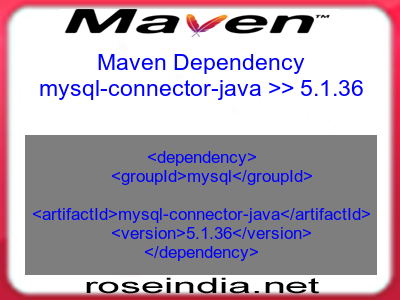 Maven dependency of mysql-connector-java version 5.1.36