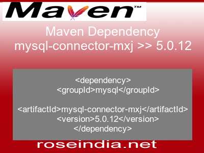 Maven dependency of mysql-connector-mxj version 5.0.12