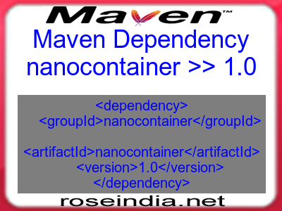 Maven dependency of nanocontainer version 1.0