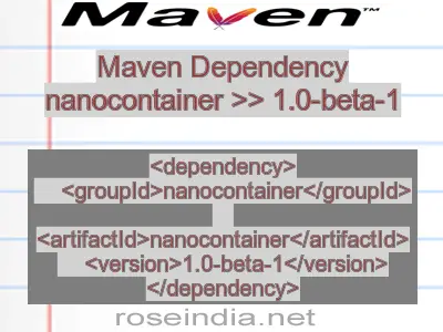 Maven dependency of nanocontainer version 1.0-beta-1