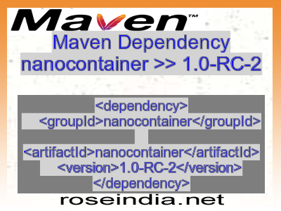 Maven dependency of nanocontainer version 1.0-RC-2