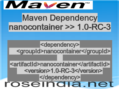 Maven dependency of nanocontainer version 1.0-RC-3