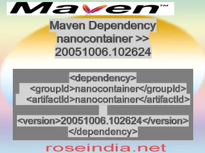 Maven dependency of nanocontainer version 20051006.102624