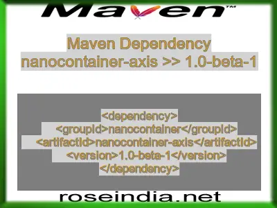 Maven dependency of nanocontainer-axis version 1.0-beta-1