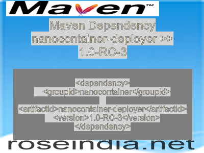 Maven dependency of nanocontainer-deployer version 1.0-RC-3