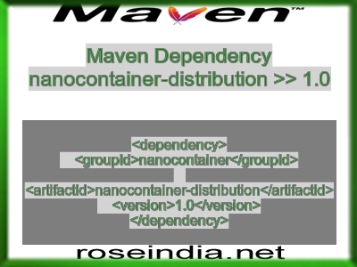Maven dependency of nanocontainer-distribution version 1.0