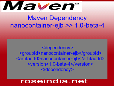 Maven dependency of nanocontainer-ejb version 1.0-beta-4