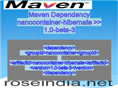 Maven dependency of nanocontainer-hibernate version 1.0-beta-3