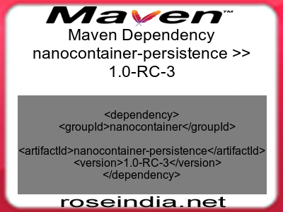 Maven dependency of nanocontainer-persistence version 1.0-RC-3