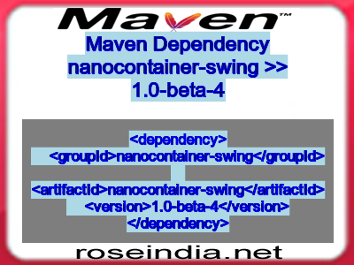 Maven dependency of nanocontainer-swing version 1.0-beta-4