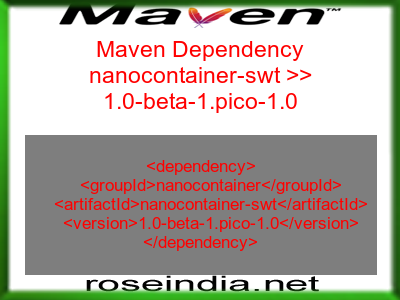 Maven dependency of nanocontainer-swt version 1.0-beta-1.pico-1.0