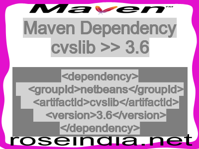Maven dependency of cvslib version 3.6