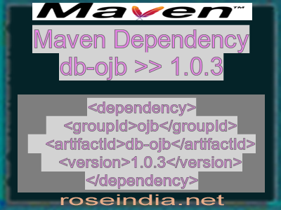 Maven dependency of db-ojb version 1.0.3