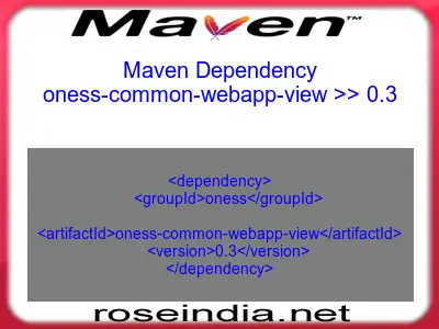 Maven dependency of oness-common-webapp-view version 0.3