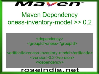 Maven dependency of oness-inventory-model version 0.2