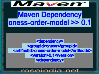 Maven dependency of oness-order-model version 0.1