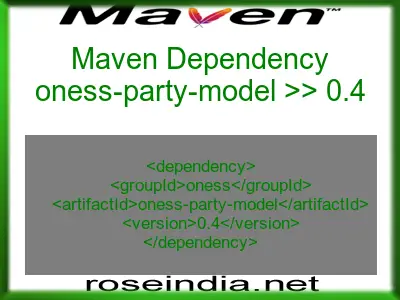 Maven dependency of oness-party-model version 0.4