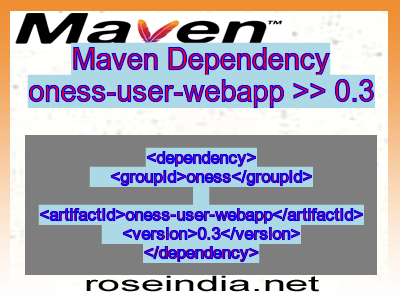 Maven dependency of oness-user-webapp version 0.3